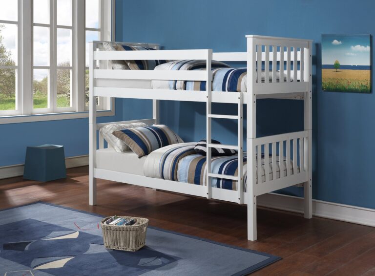 wooden bunk bed