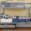 Single over Double Wooden Bunk Bed With Storage