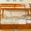 Single over Double Wooden Bunk Bed With Storage