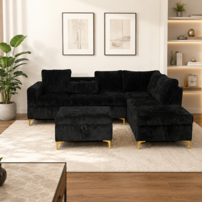 6 Corduroy Sectional Couch
