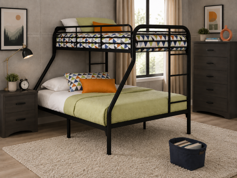 Single over Double Metal Bunk Bed