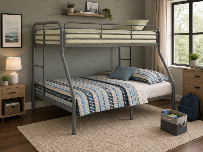 Single over Double Metal Bunk Bed