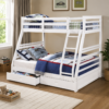 Single over Double Wooden Bunk Bed With Storage