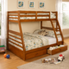 Single over Double Wooden Bunk Bed With Storage