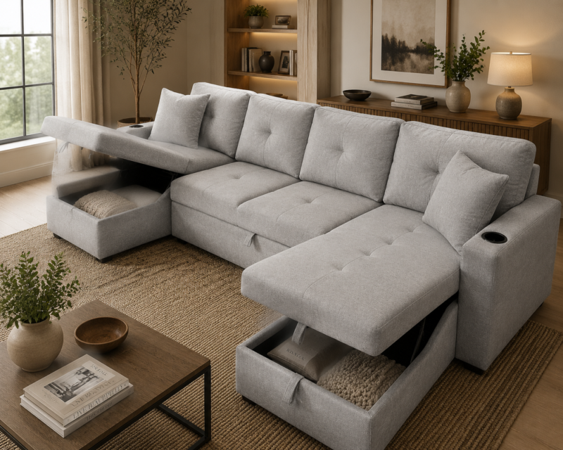 u shaped sofabed