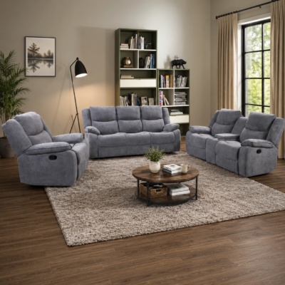 Monoco Grey Fabric Recliner