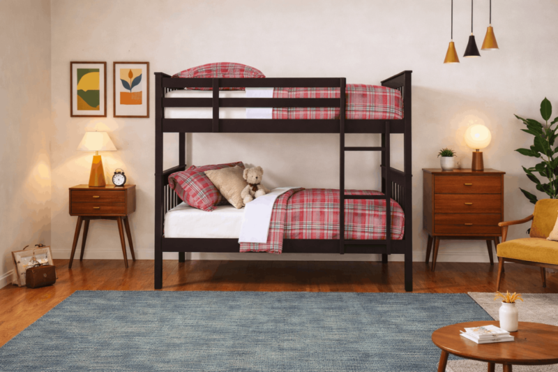 Single over Single Wooden Bunk Bed