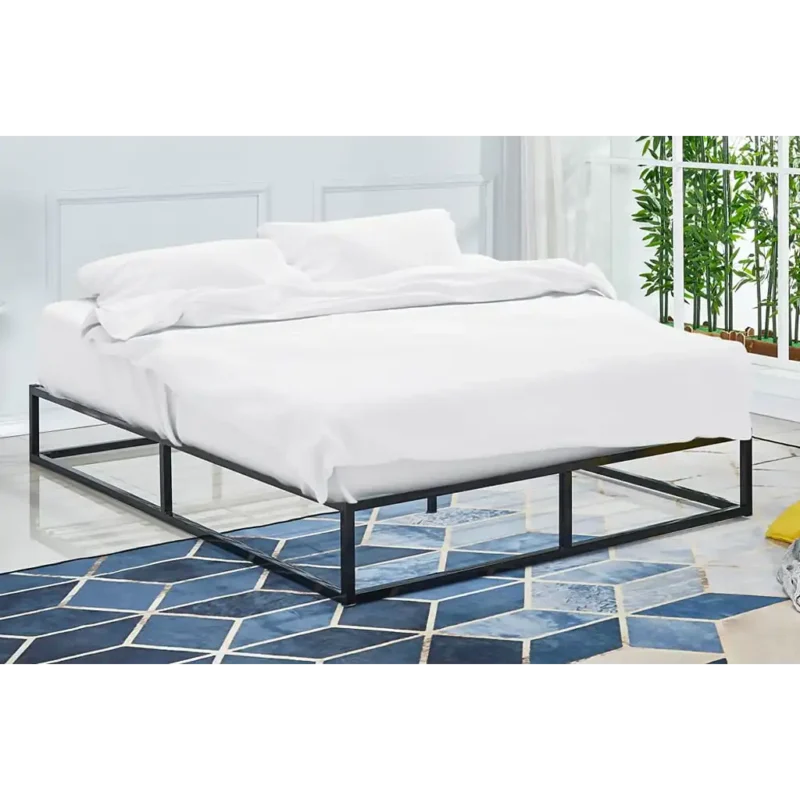 T2425 Low-Profile Black Metal Platform Bed